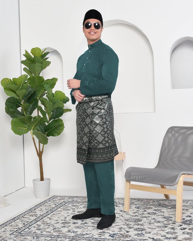 Baju Melayu Adam Regular Fit - Moss Green