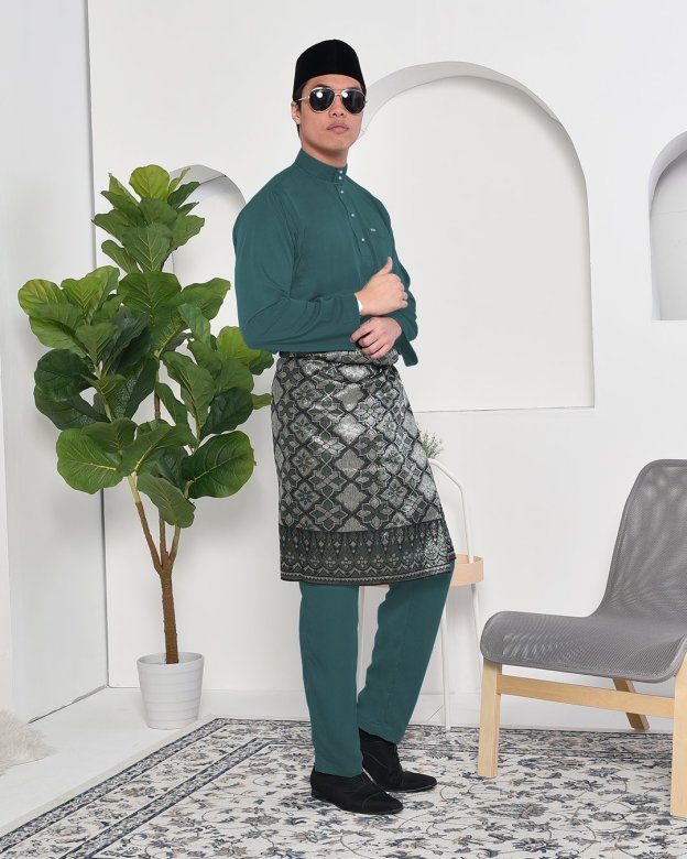 Baju Melayu Adam Regular Fit - Moss Green