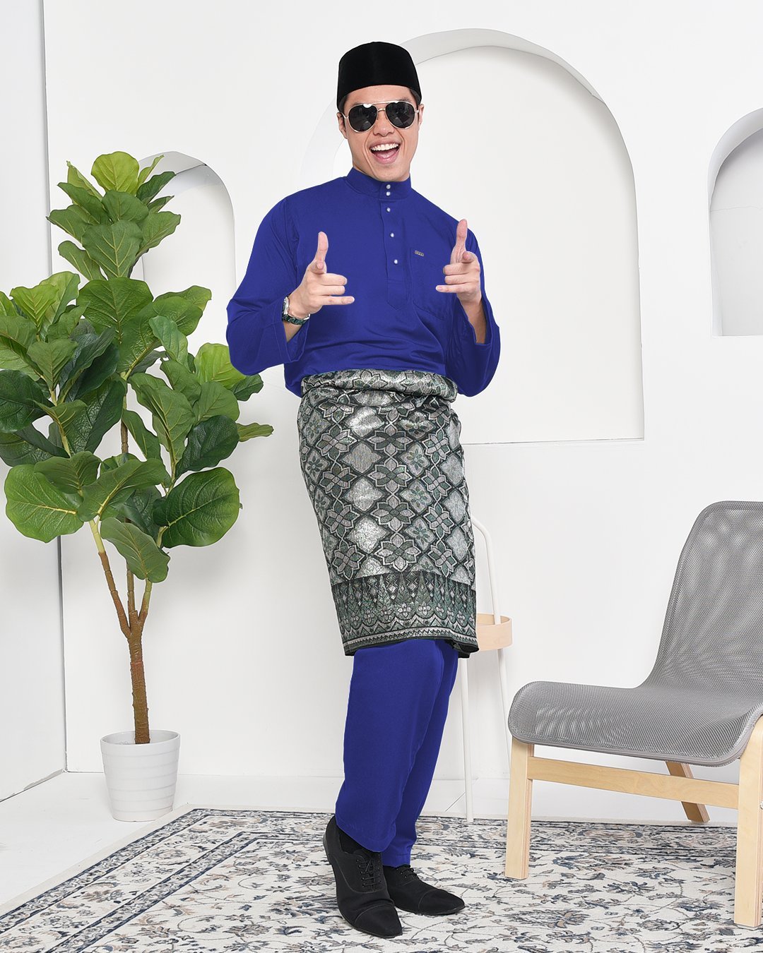 Baju Melayu Adam Regular Fit - Royal Blue