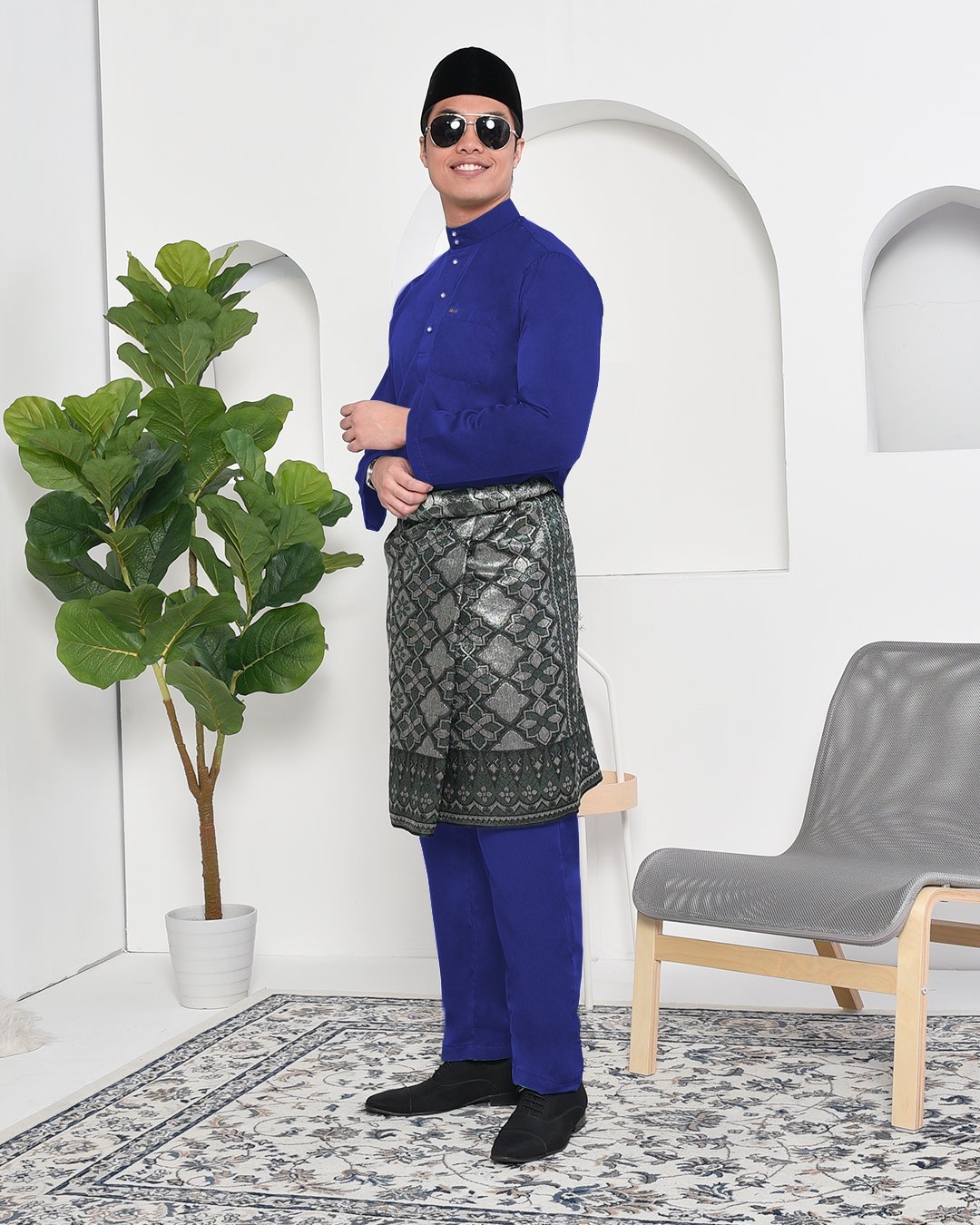Baju Melayu Adam Regular Fit - Royal Blue
