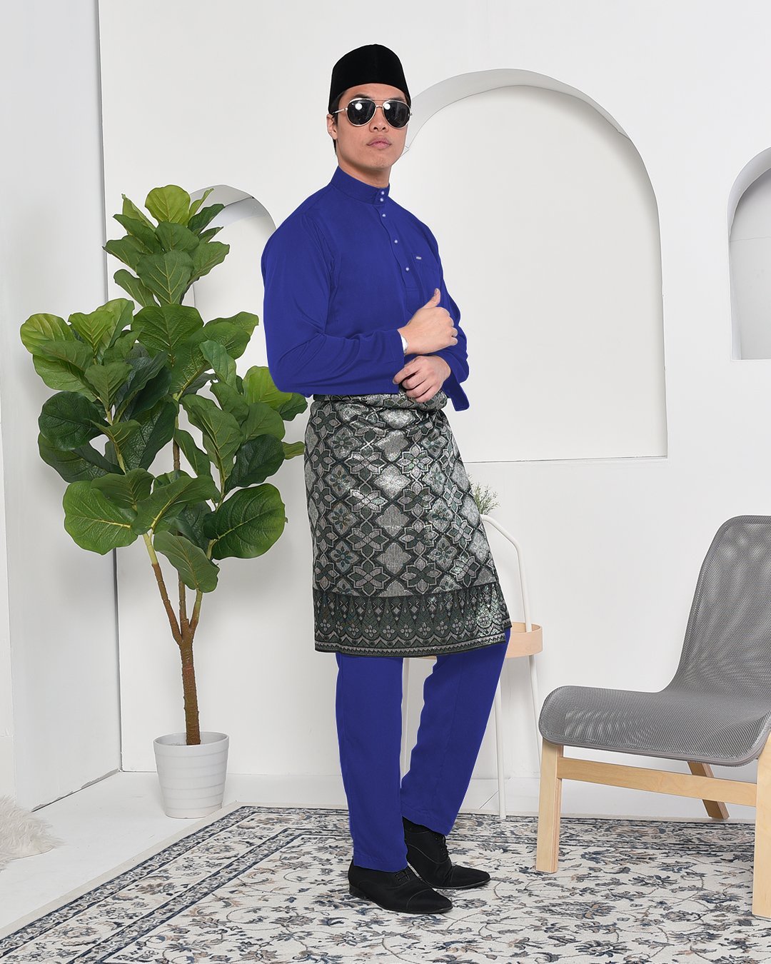 Baju Melayu Adam Regular Fit - Royal Blue