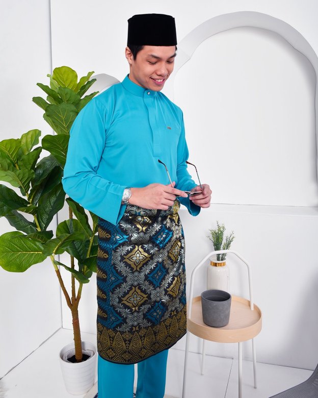 Baju Melayu Yusuf Slim Fit – Aqua Marine