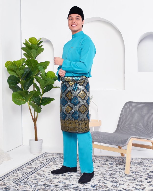 Baju Melayu Yusuf Slim Fit – Aqua Marine