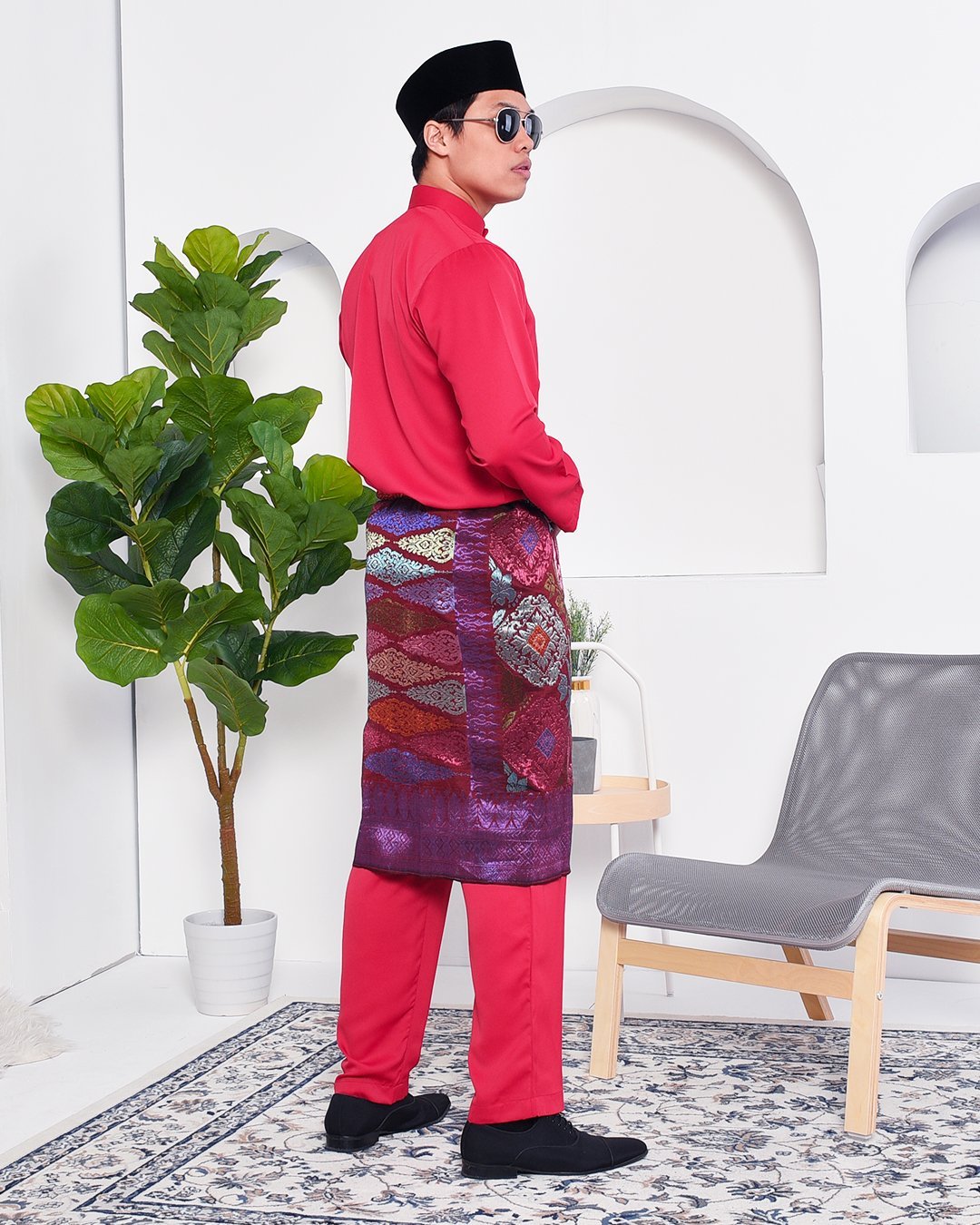 Baju Melayu Yusuf Slim Fit – Cherry Red