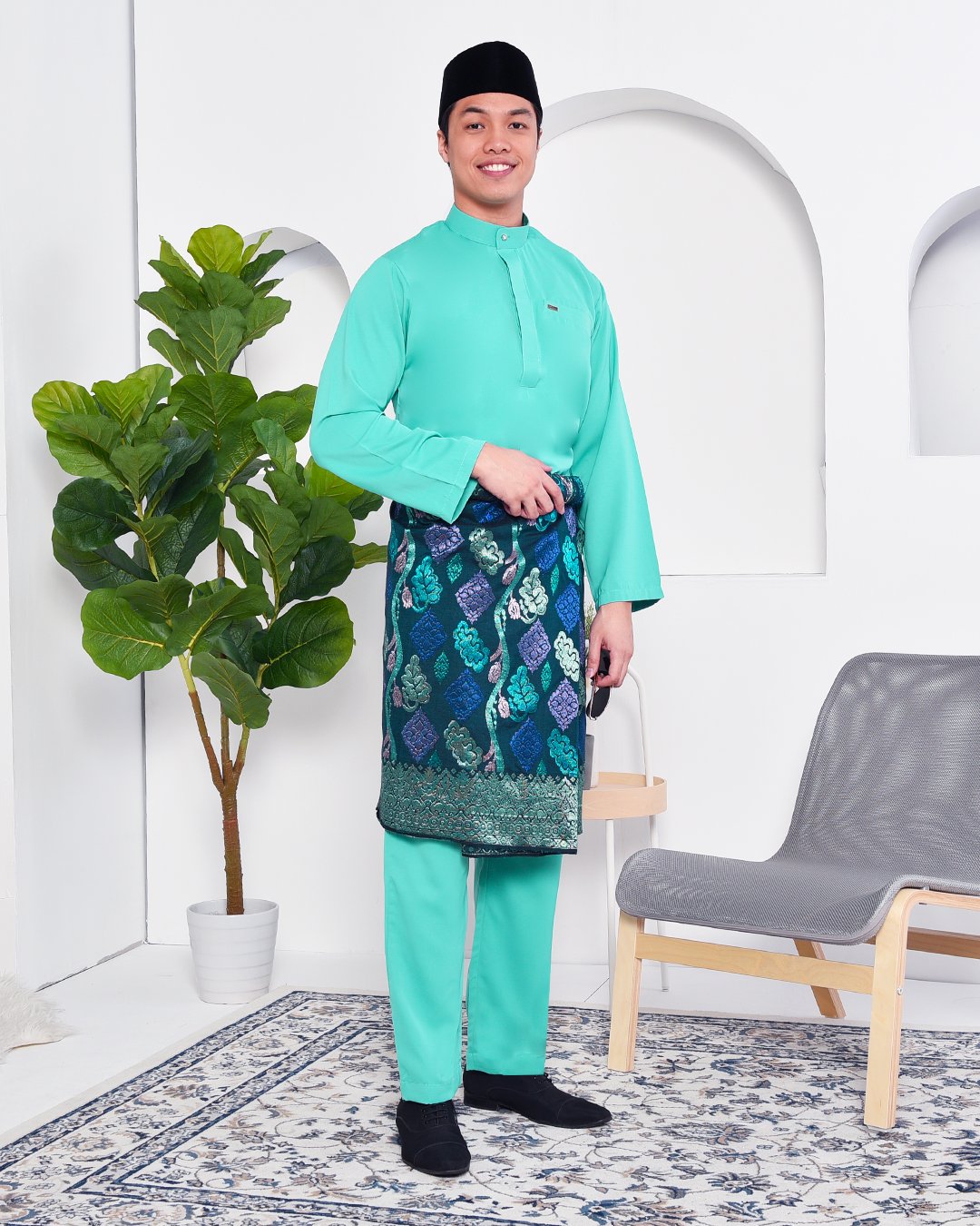 Baju Melayu Yusuf Slim Fit – Fiji Green