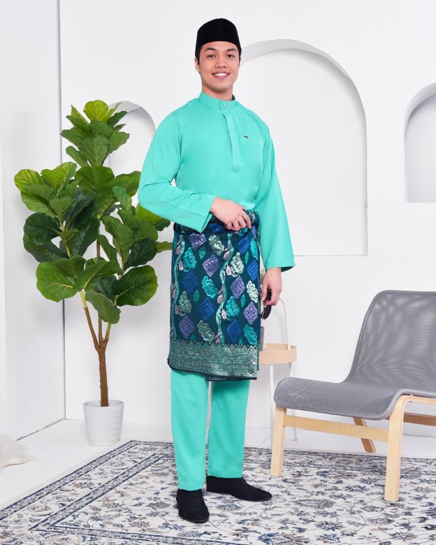 Baju Melayu Yusuf Slim Fit – Fiji Green