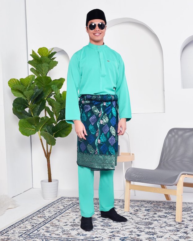 Baju Melayu Yusuf Slim Fit – Fiji Green
