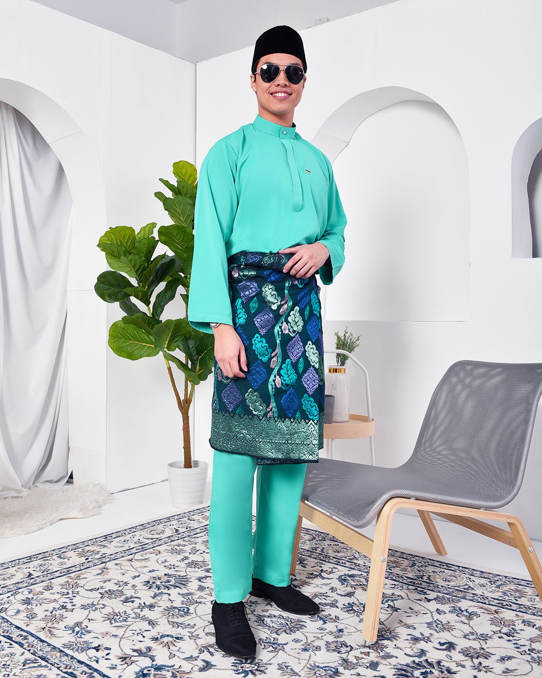 Baju Melayu Yusuf Slim Fit – Fiji Green