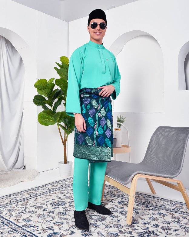 Baju Melayu Yusuf Slim Fit – Fiji Green