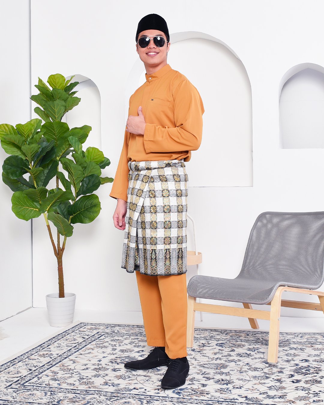 Baju Melayu Yusuf Slim Fit – Gold Coast
