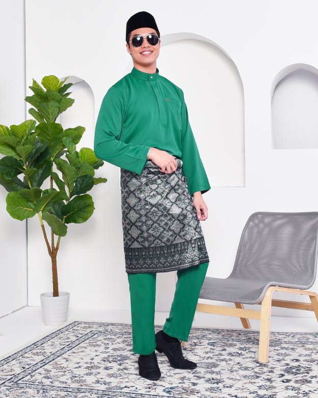Baju Melayu Yusuf Slim Fit – Emerald Green