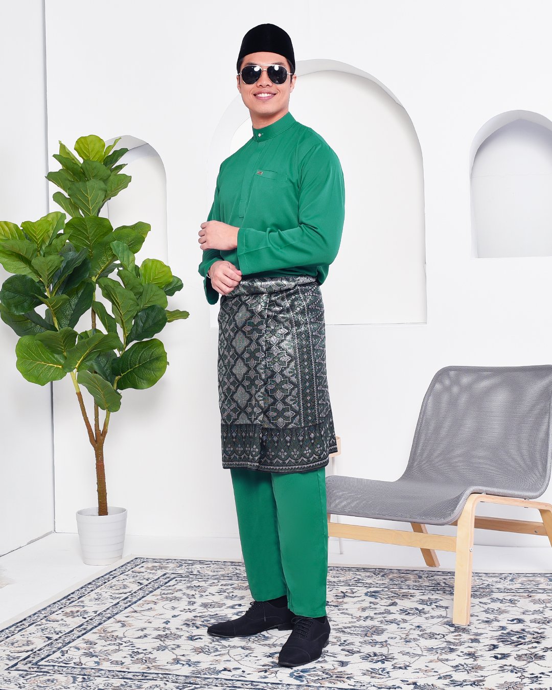 Baju Melayu Yusuf Slim Fit – Emerald Green
