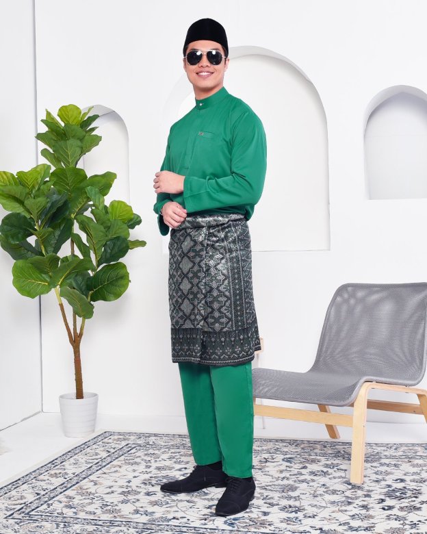 Baju Melayu Yusuf Slim Fit – Emerald Green