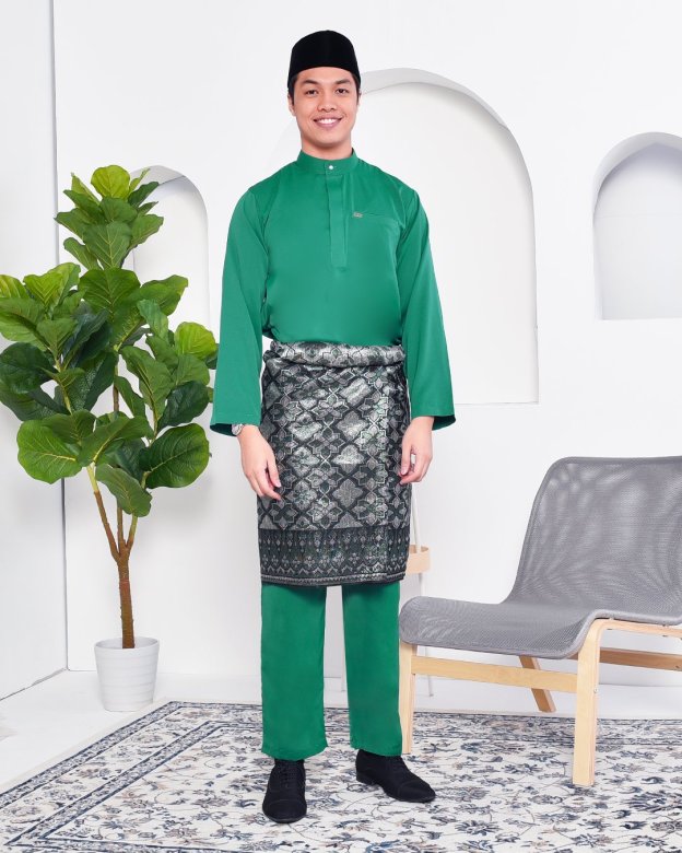 Baju Melayu Yusuf Slim Fit – Emerald Green