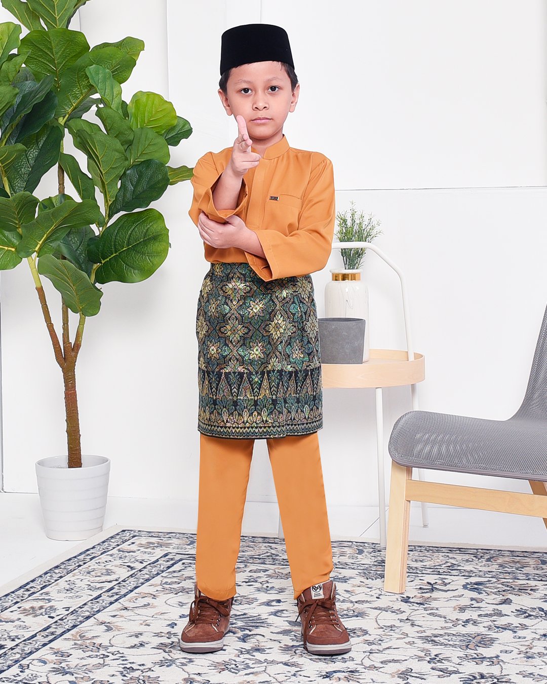 Baju Melayu Yusuf Slim Fit Kids - Gold Coast
