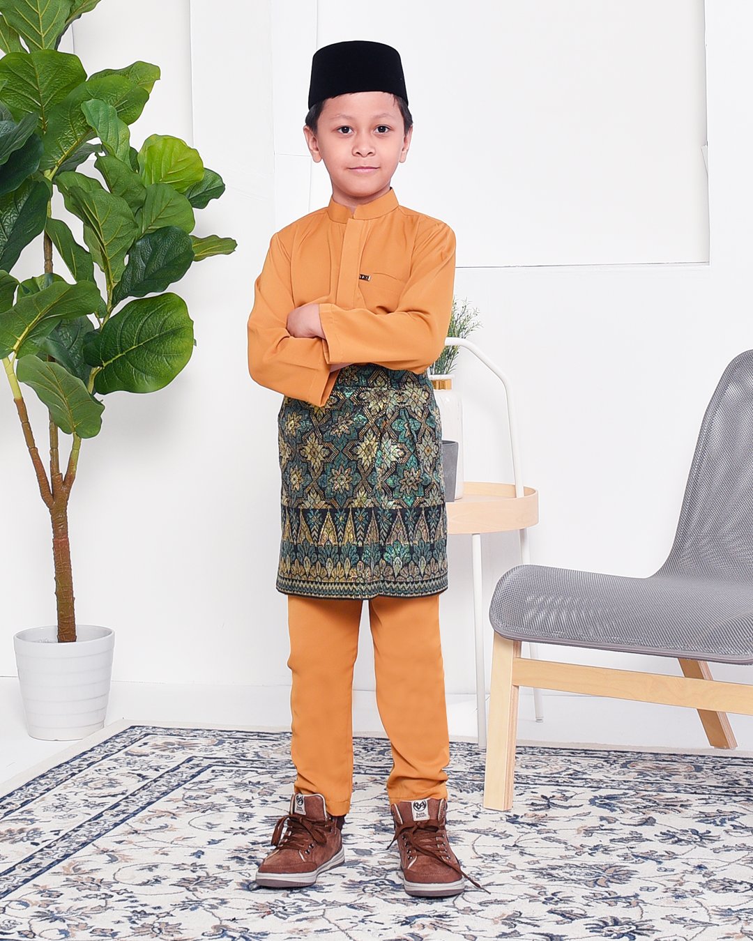 Baju Melayu Yusuf Slim Fit Kids - Gold Coast
