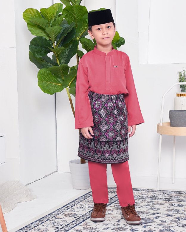 Baju Melayu Yusuf Slim Fit Kids - Apricot