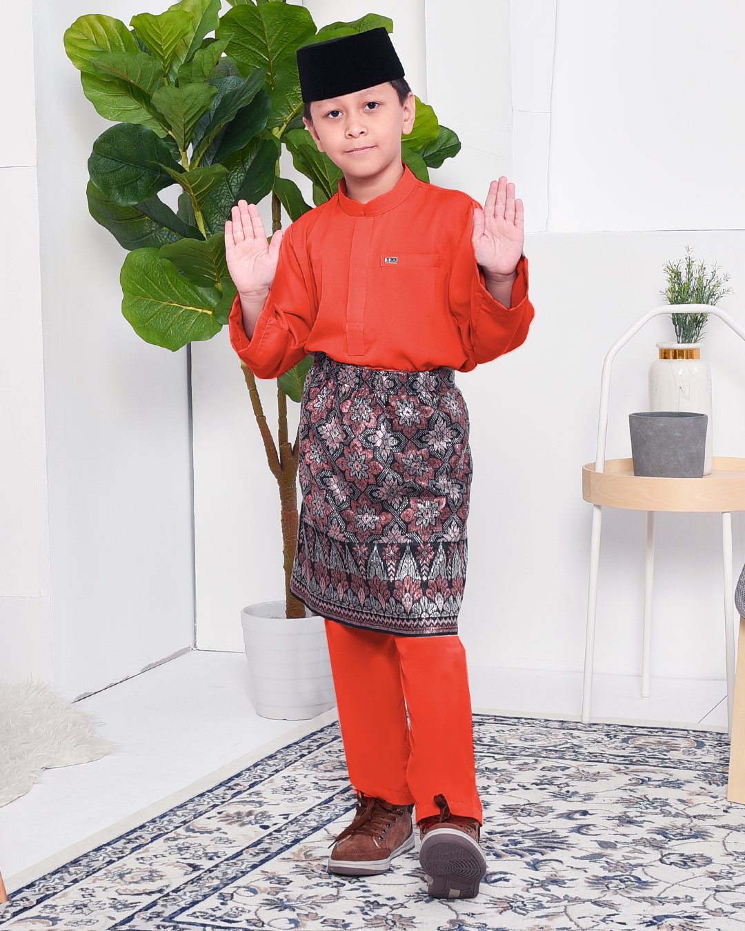 Baju Melayu Yusuf Slim Fit Kids - Terracotta