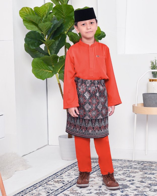 Baju Melayu Yusuf Slim Fit Kids - Terracotta