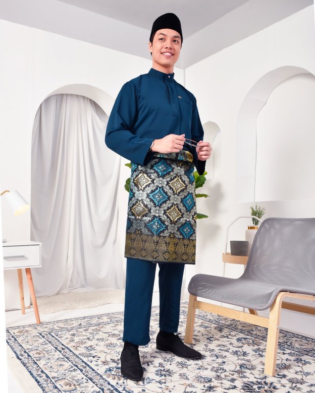 Baju Melayu Yusuf Slim Fit – Majestic Blue