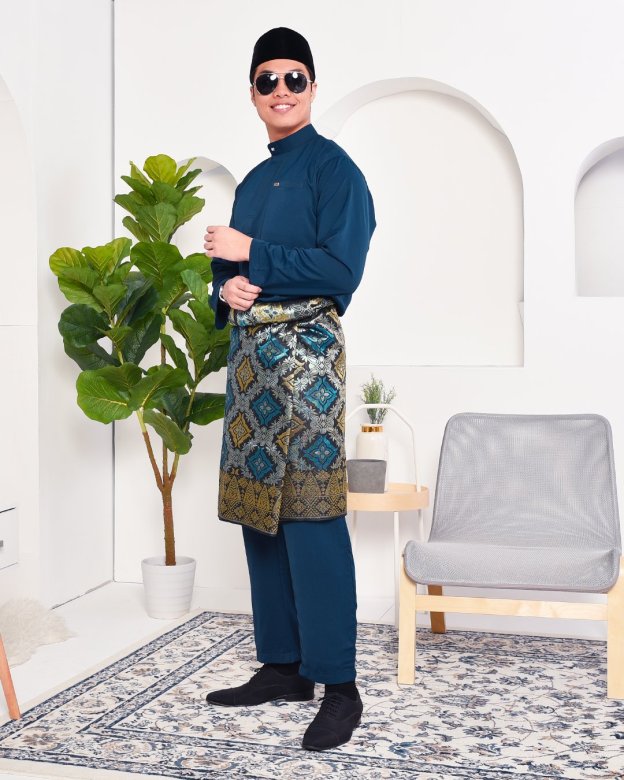 Baju Melayu Yusuf Slim Fit – Majestic Blue