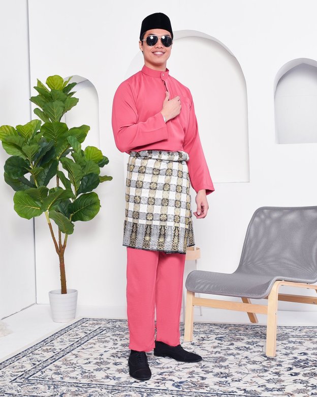 Baju Melayu Yusuf Slim Fit – Apricot