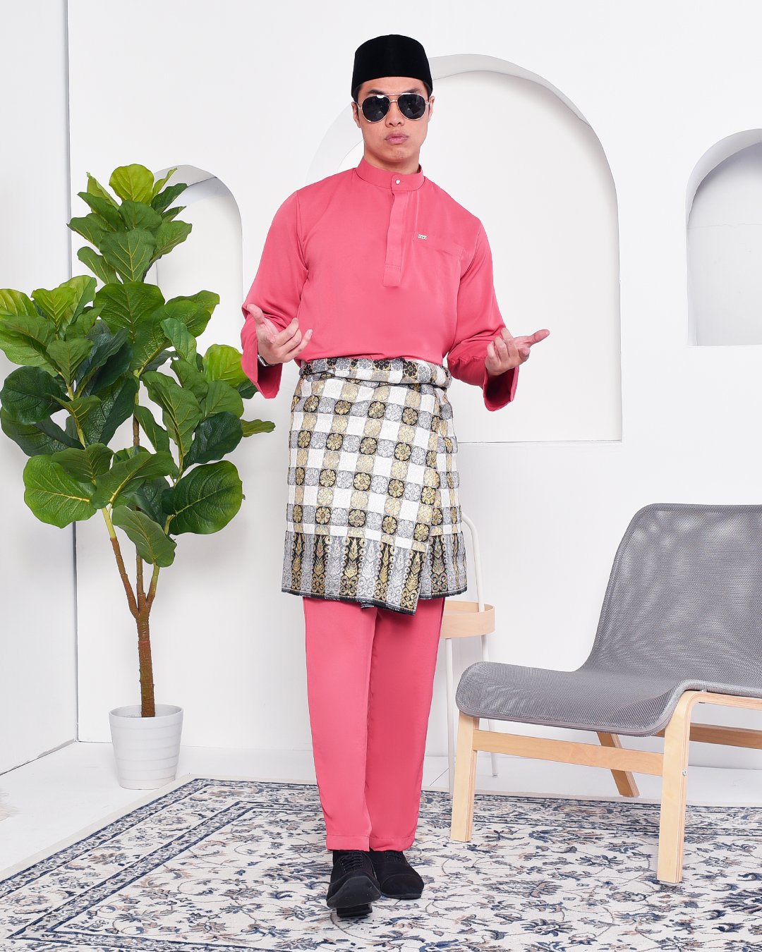 Baju Melayu Yusuf Slim Fit – Apricot