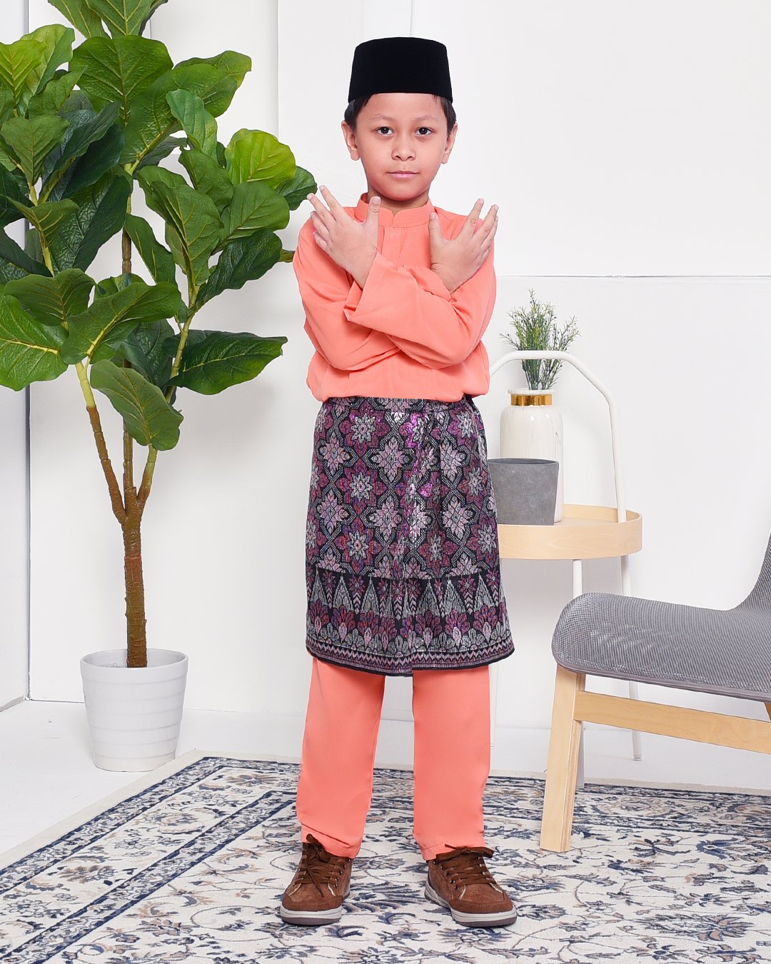 Baju Melayu Yusuf Slim Fit Kids - Coralette