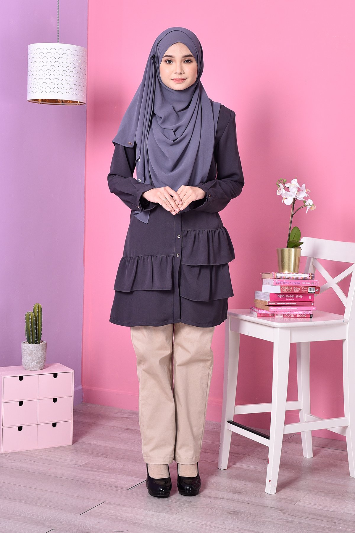 Blouse Farha - Slate Grey