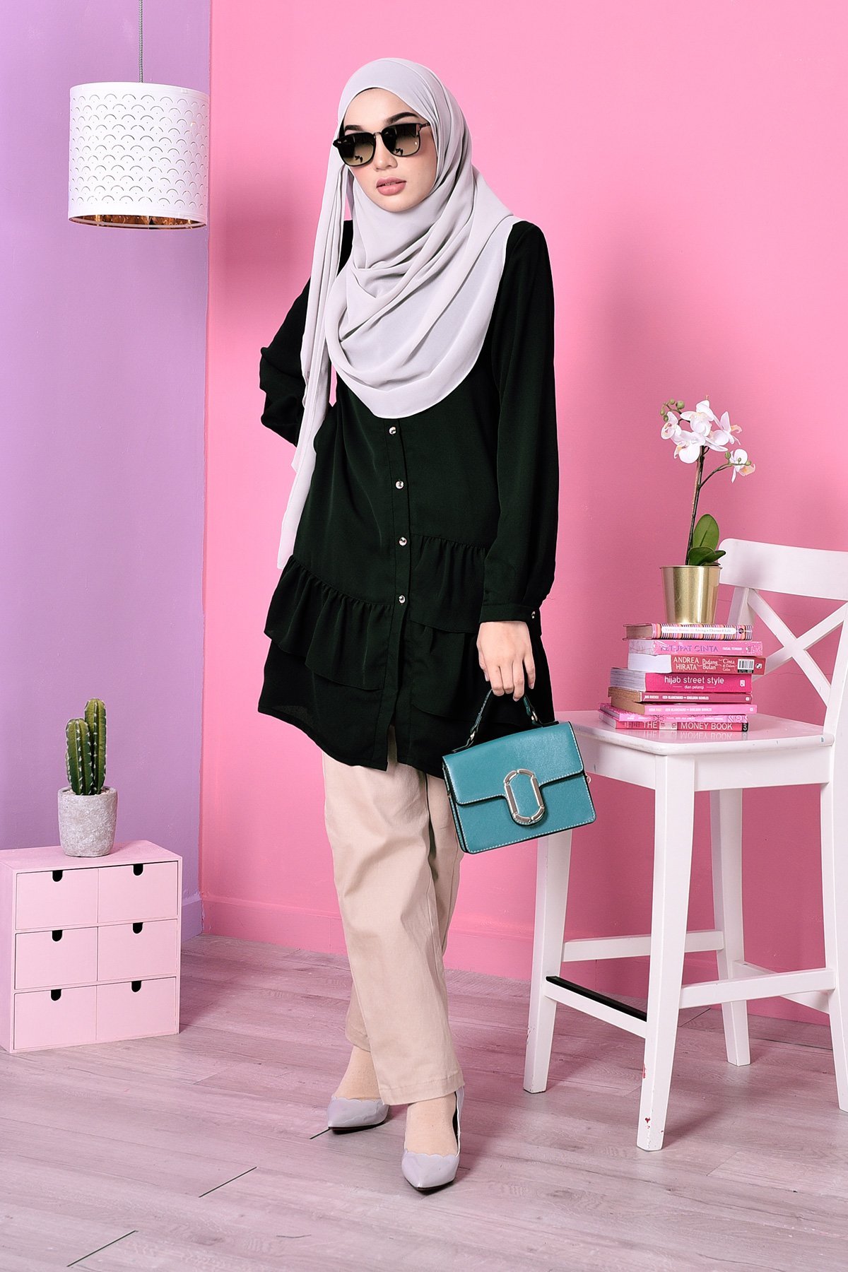 Blouse Farha - Old Green