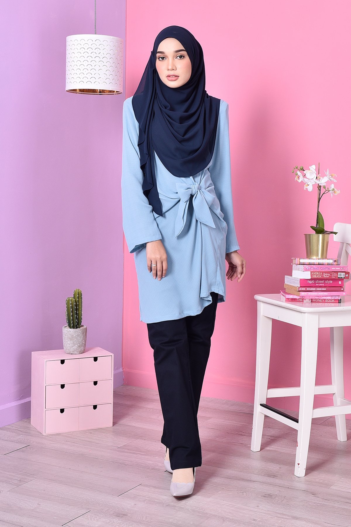 Blouse Ribbon Ribena - Blue