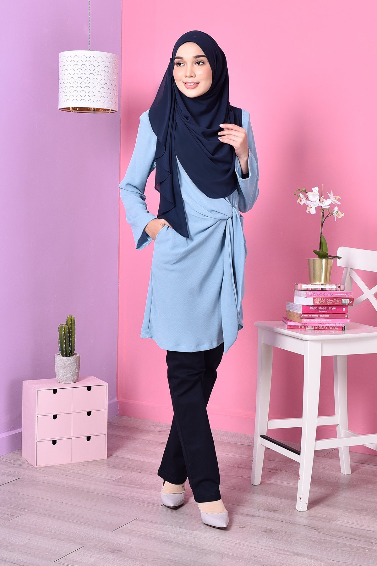 Blouse Ribbon Ribena - Blue