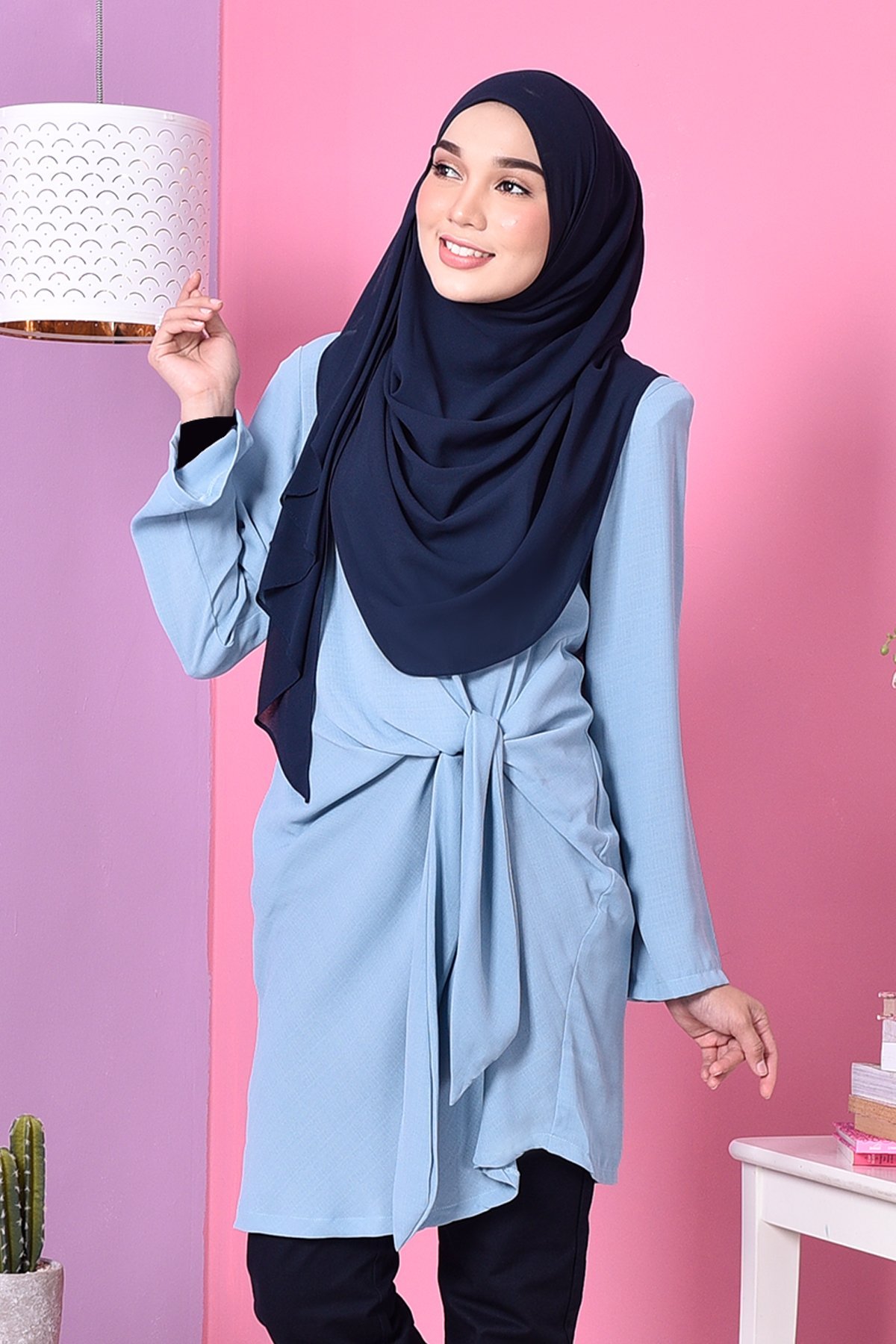 Blouse Ribbon Ribena - Blue