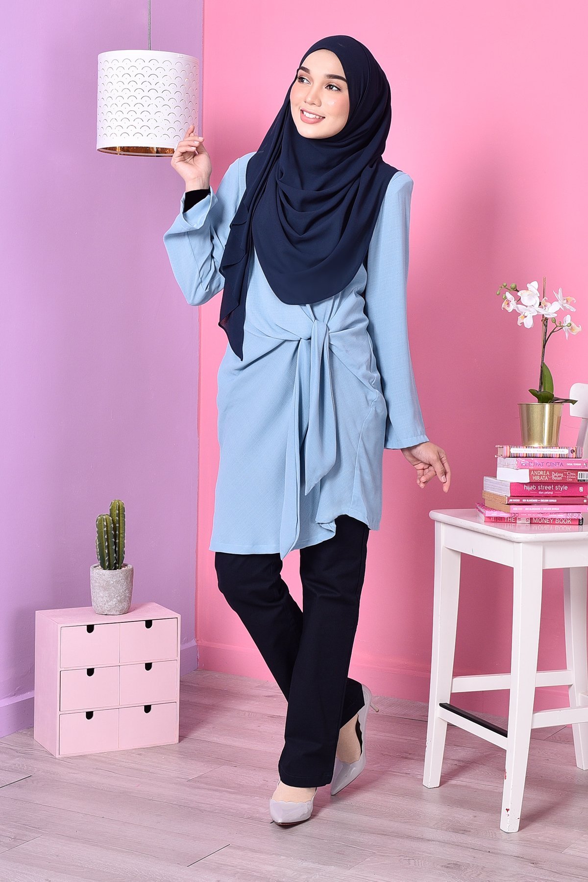 Blouse Ribbon Ribena - Blue