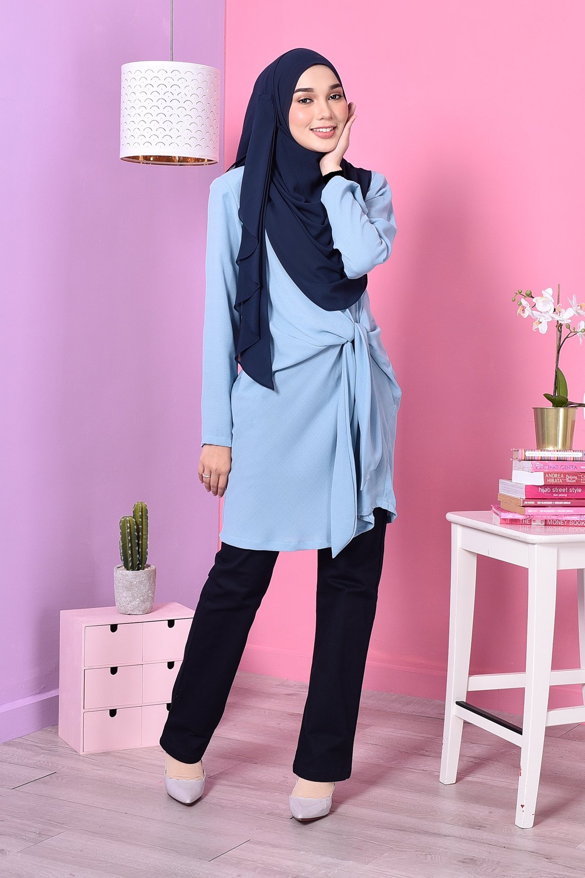 Blouse Ribbon Ribena - Blue