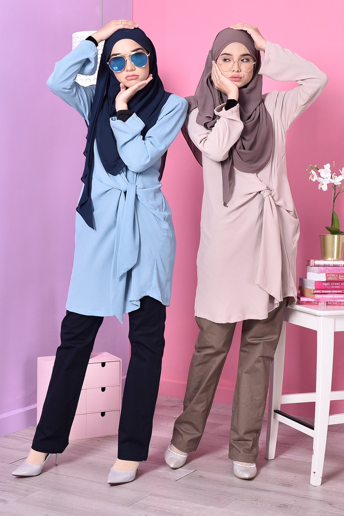 Blouse Ribbon Ribena - Blue