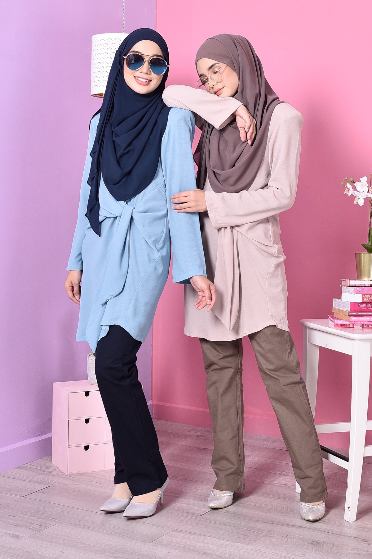 Blouse Ribbon Ribena - Blue