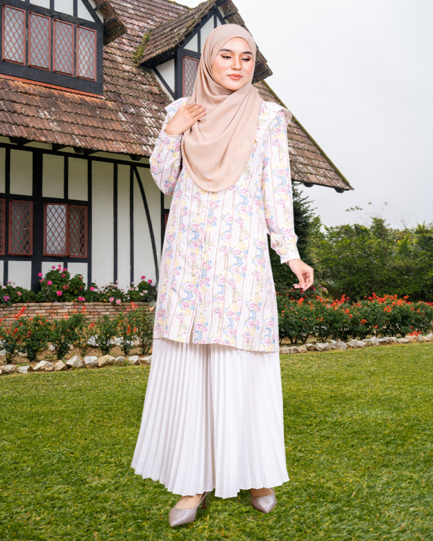 Blouse Ruffle Natalia - Pistachio Stripe