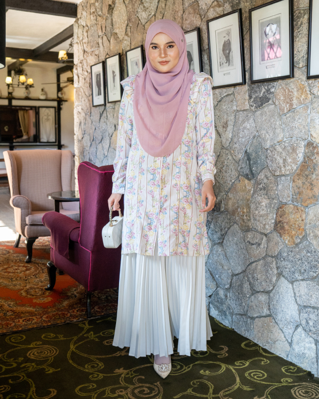 Blouse Ruffle Natalia - Khaki Stripe