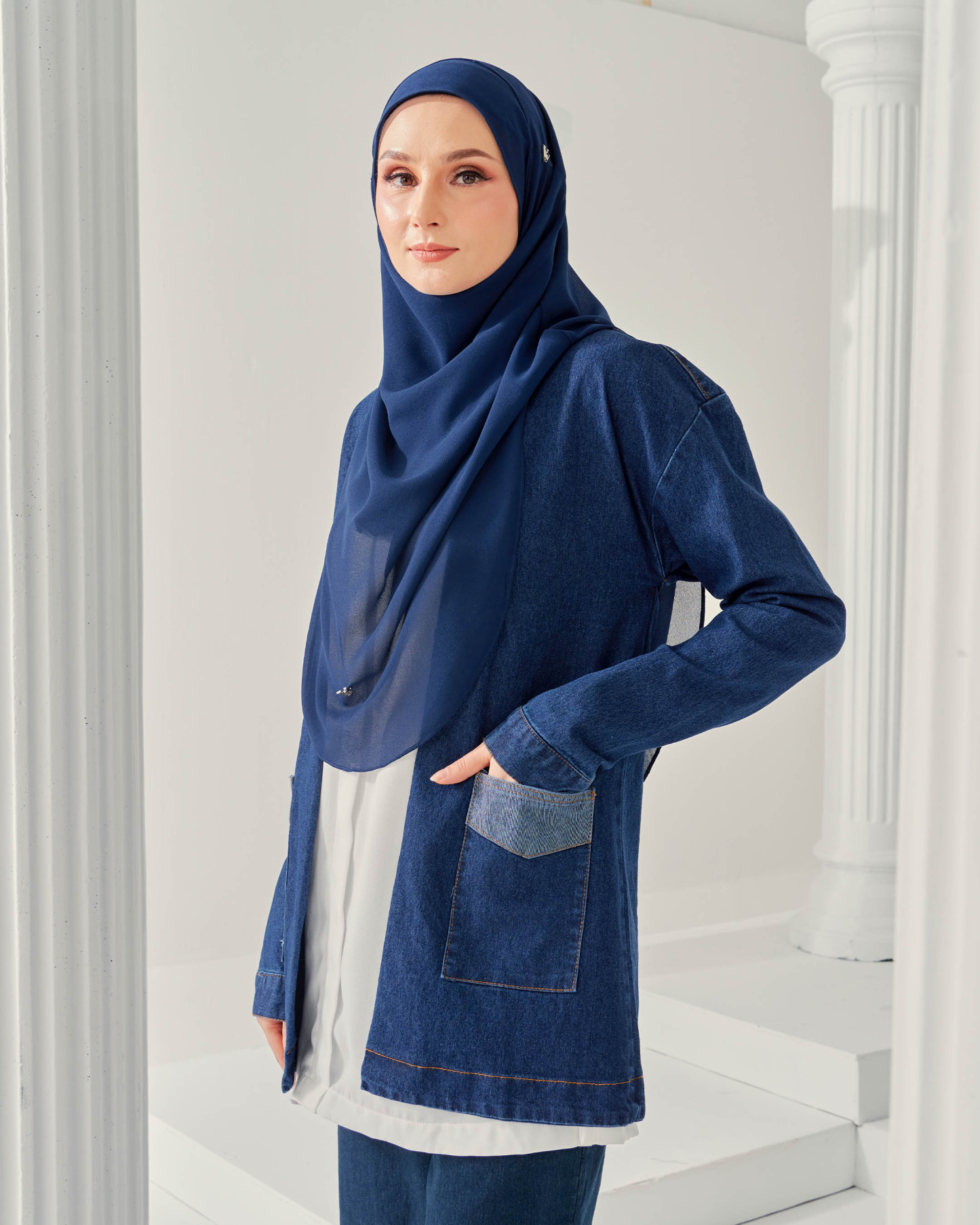 Cardigan Denim Nely 2.0 - Denim Blue