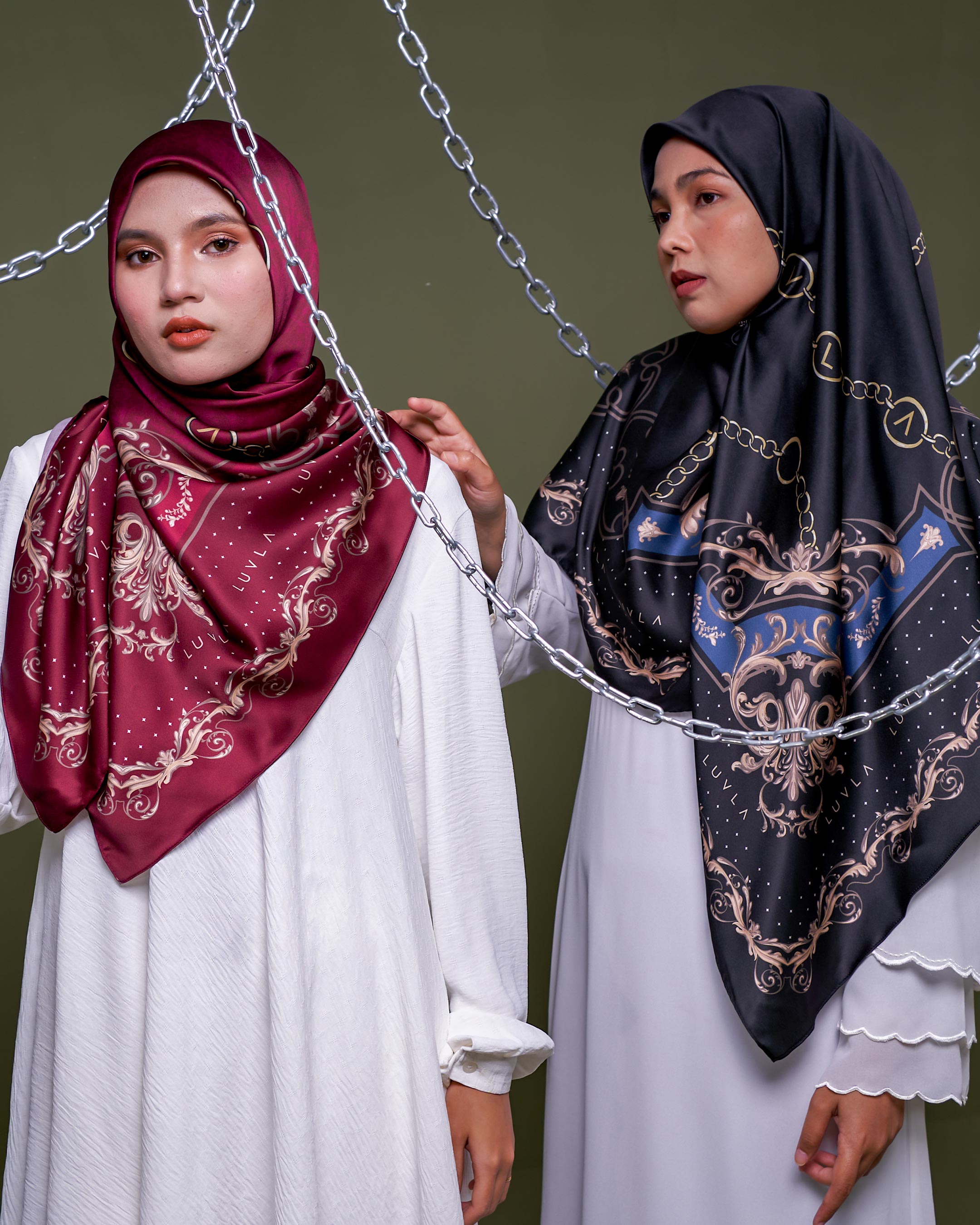 Tudung Bawal Satin Chainz