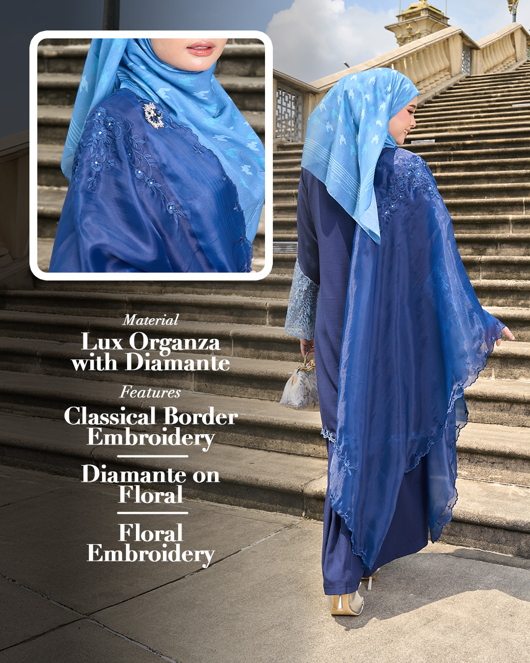 Tudung Selendang Organza Cindai