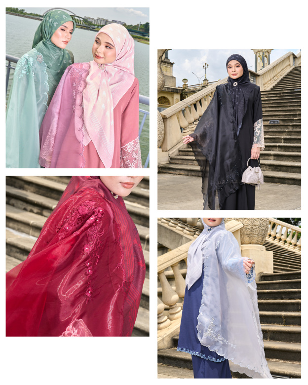 Tudung Selendang Organza Cindai
