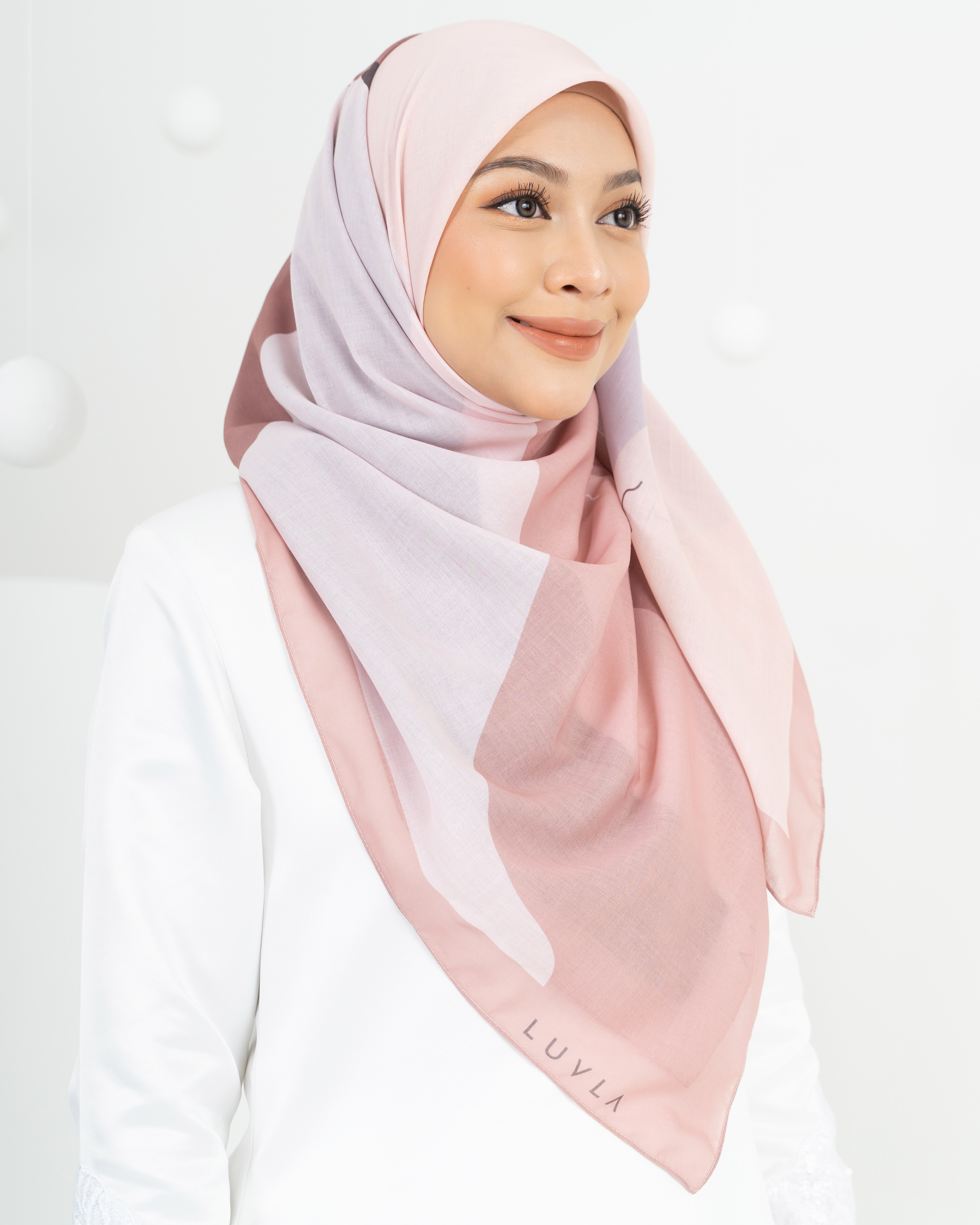 Tudung Bawal Cotton Kek Lapis - Coffee Toffee