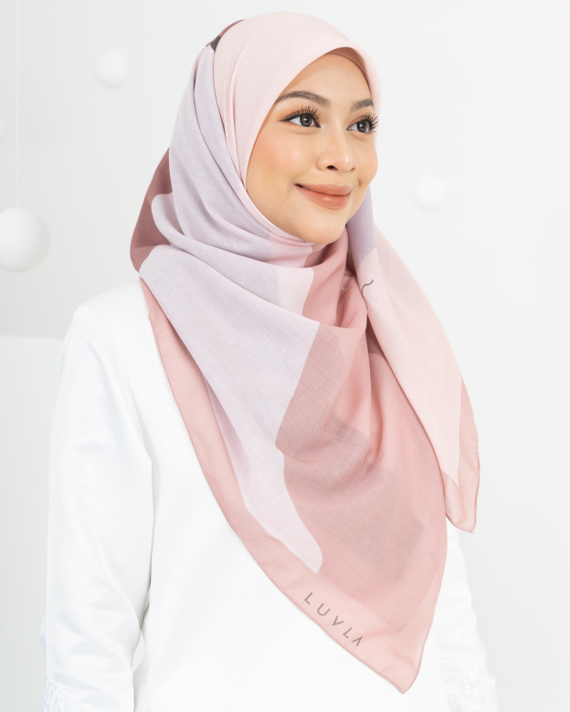 Tudung Bawal Cotton Kek Lapis - Coffee Toffee