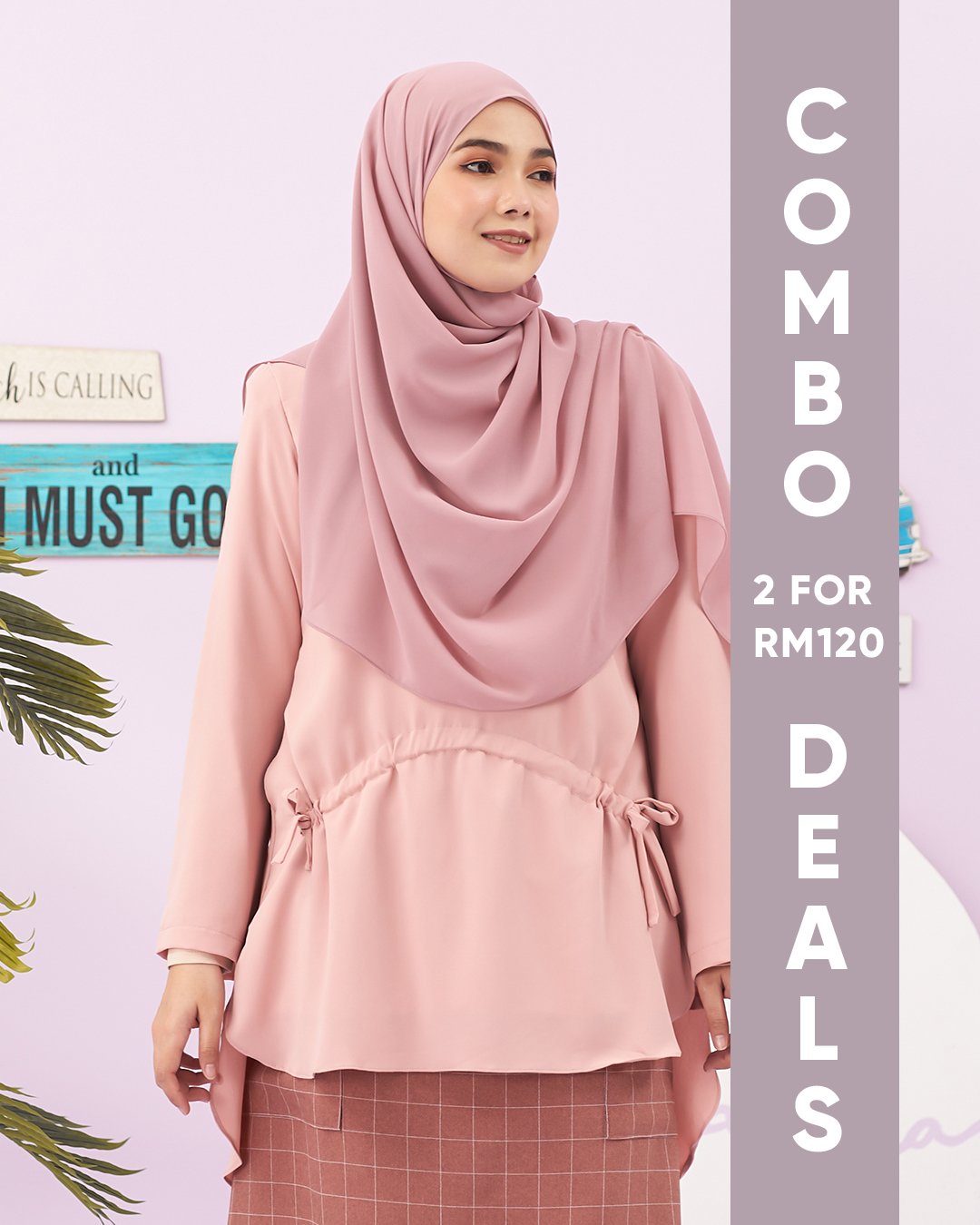 Blouse Ulfah Laluna X MCC - Pastel Pink