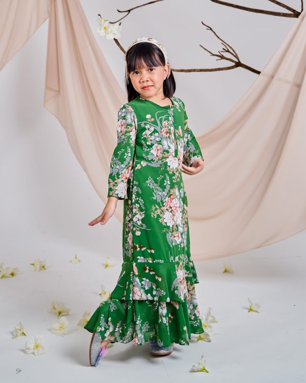 Dress Ruffle Amelie Kids - Grass Green