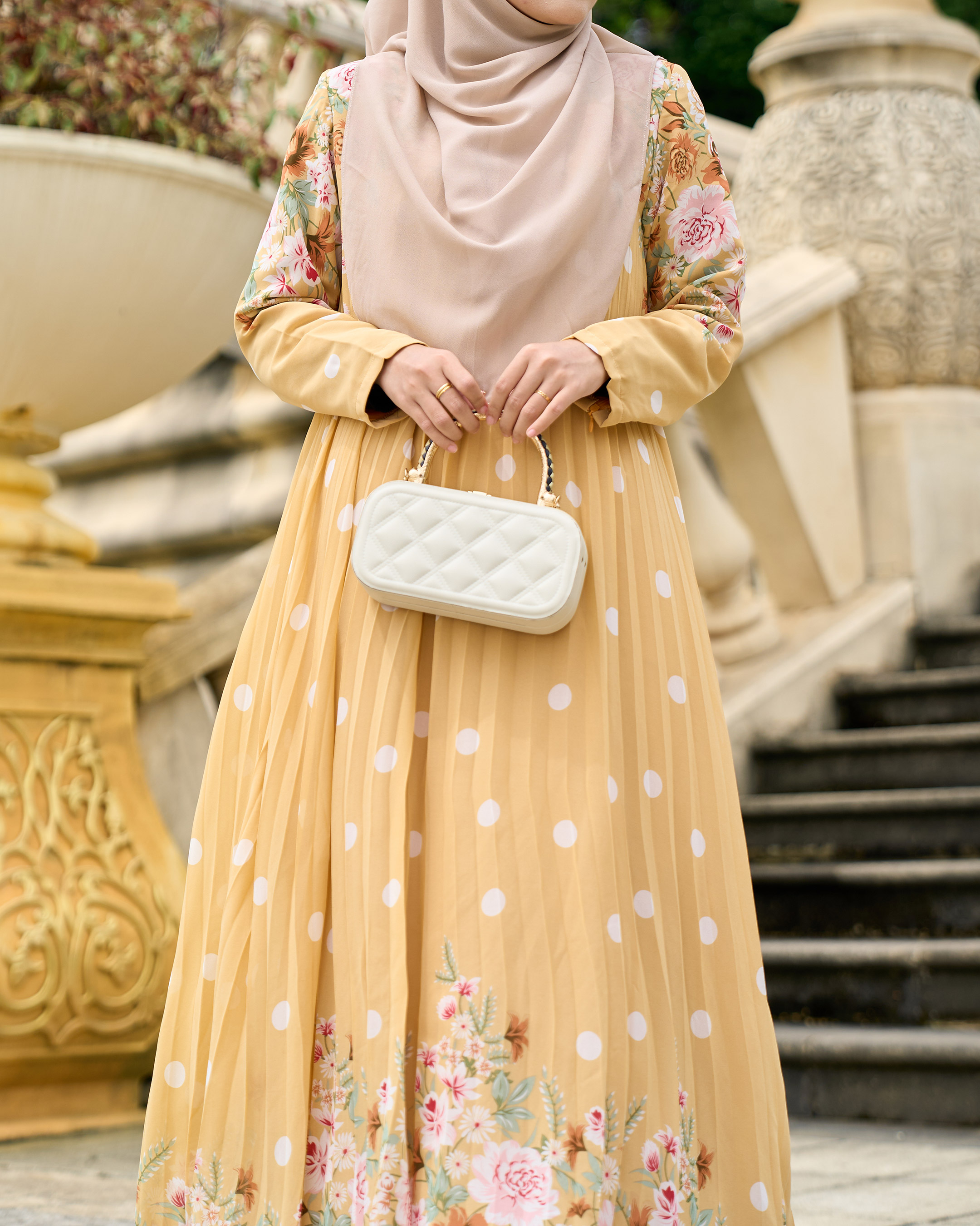 Dress Pleated Polka Anani - Sunny Yellow