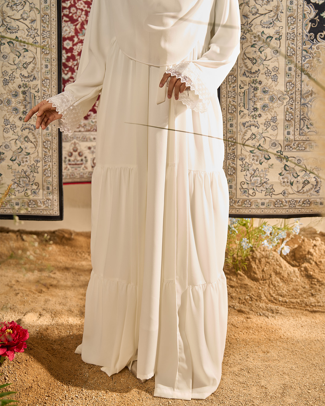 Dress Cardi Ruffle Rumaisa - Snow White