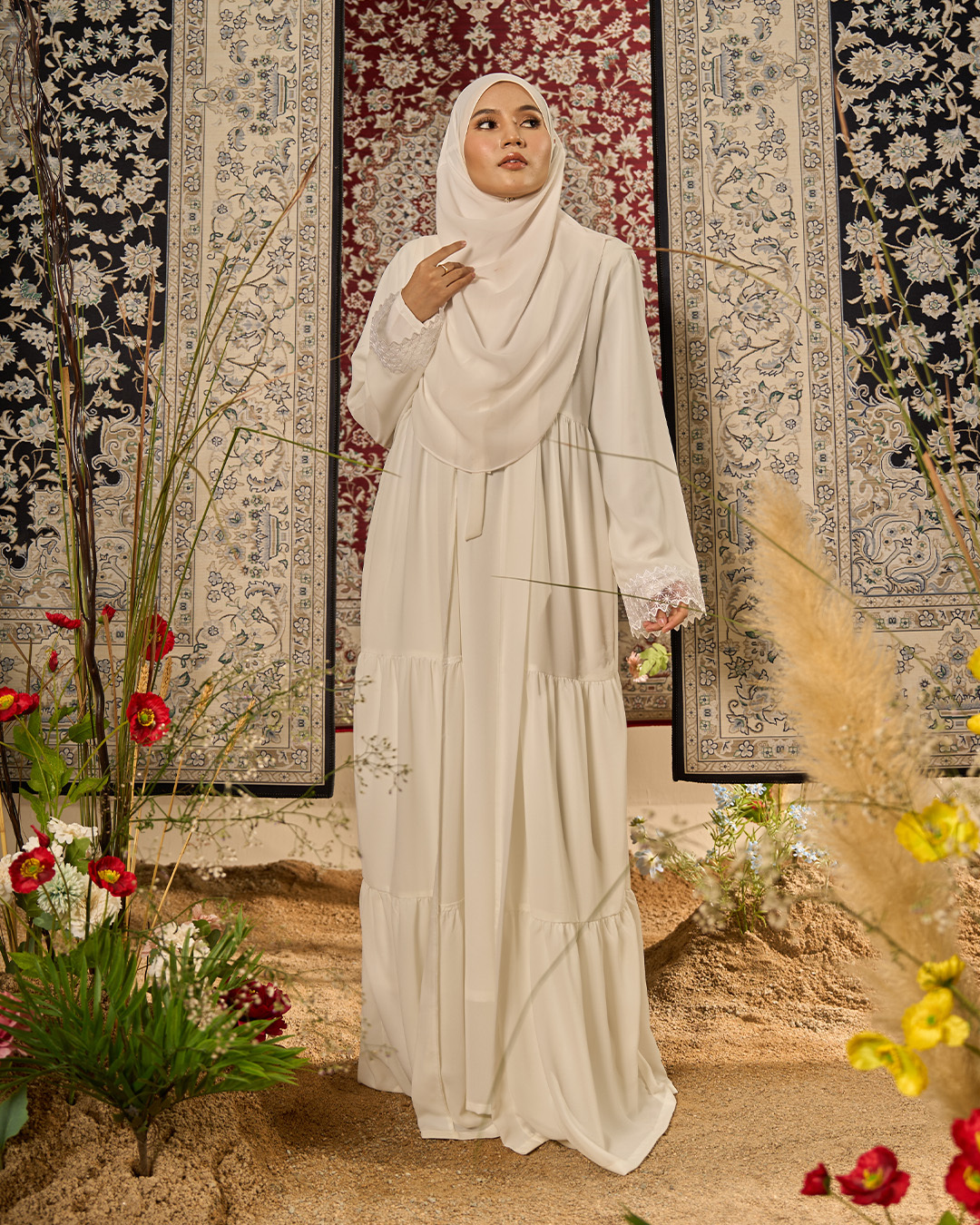 Dress Cardi Ruffle Rumaisa - Snow White